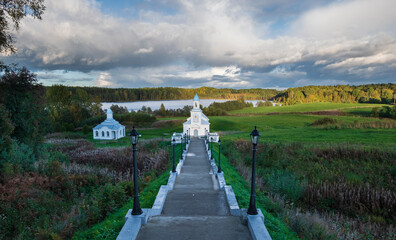 Pokrovo Tervenichesky Orthodox monastery  in the Vepsian forest national park in the north of Russia