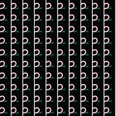 Vector seamless pattern background texture with geometric shapes, colored in black, green, pink, white colors.