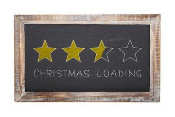 blackboard with the message christmas loading