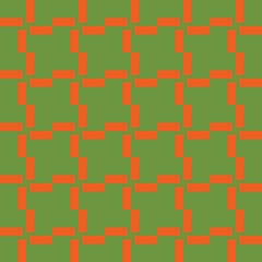 Vector seamless pattern background texture with geometric shapes, colored in orange, green colors.