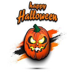 Happy Halloween. Template rugby design. Rugby ball in the form of a pumpkin on an isolated background. Pattern for banner, poster, greeting card, flyer, party invitation. Vector illustration