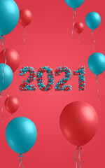 2020 numbers picture on ballon background