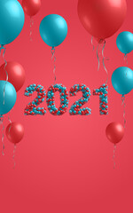 2020 numbers picture on ballon background