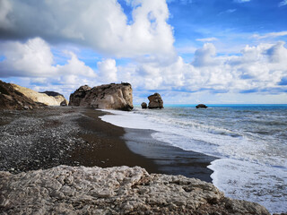 The Beach of Aphrodite, Cyprus. A legend says that it is the birthplace of this Ancient Greek Goddess of love.