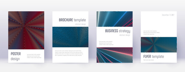 Minimalistic brochure design template set. Red abs