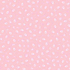 Russian ruble copper coins seamless pattern. Gorge