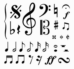 Fototapeta premium Set of music notes vector