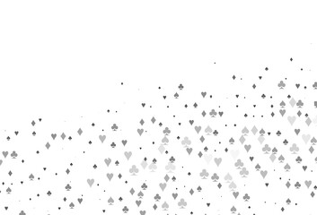 Light Silver, Gray vector texture with playing cards.