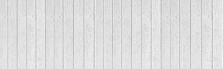 Panorama of White wooden fence with stripes texture and seamless background