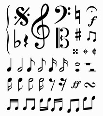 Set of music notes vector