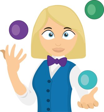 recommend clip art: Vector illustration of a young juggler