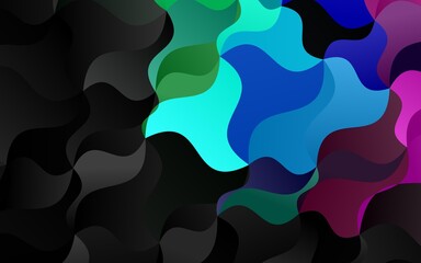 Dark Multicolor, Rainbow vector pattern with bent ribbons.