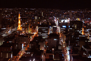 Obraz premium 夜の札幌