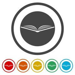 Open book ring icon, color set