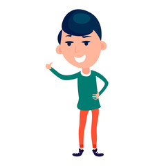 Happy people making thumbs up sign. Happy person Thumb lifted up. Showing approval gesture. Flat vector style illustration. 