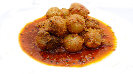 Homemade Glue Berry pickle, Lesua Gunda, Gunda lasoda ka achar on white background isolated.