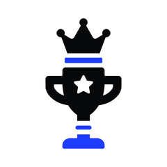 Trophy with Crown vector Icon