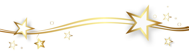 Obraz premium Gold Welle Wellen Band Stern Sterne Banner Freiraum Weihnachten Weihnacht