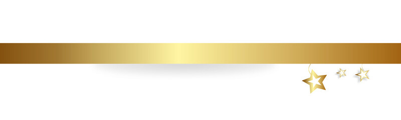 Obraz premium Gold Band Banner Welle Stern Sterne Geschenk Schleife