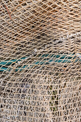 Elements of old fishing nets in the port.
