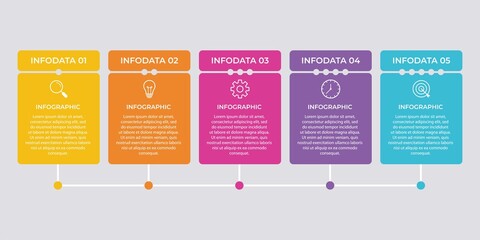 Presentation business infographic template with 5 options. Vector illustration.