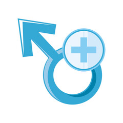 sexual health, gender male sign isolated detailed icon