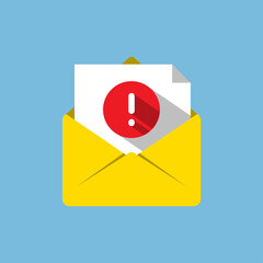 Fototapeta na wymiar email error, beware of malicious message concept illustration flat design vector. clean, modern and simple style of icon, logo, sign, symbol
