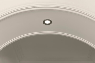 LED spotlight on living room arch (black and white)