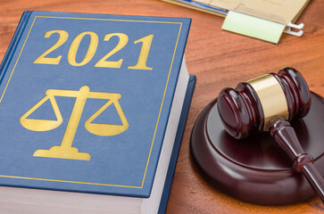 Law book with a gavel - 2021
