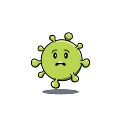 Illustration of Cute Virus Character With Afraid Expressions