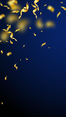 Fototapeta premium Streamers and confetti. Gold streamers tinsel and 