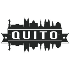 Quito Ecuador Skyline Silhouette City Vector Design Art Stencil.