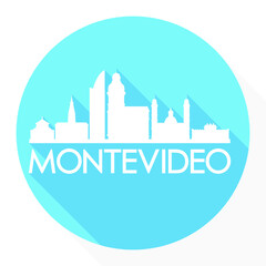 Montevideo Uruguay Flat Icon Skyline Silhouette Design City Vector Art Logo.