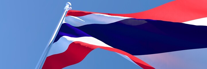 3D rendering of the national flag of Thailand waving in the wind