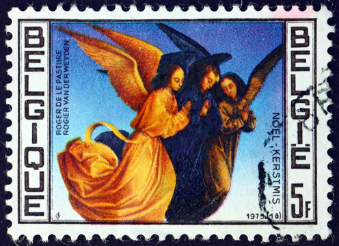 Postage Stamp Belgium 1975 Angels, By Rogier Van Der Weyden