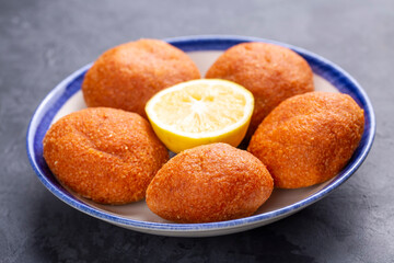 Traditional Turkish Food; Stuffed Meatballs, Turkish known as 