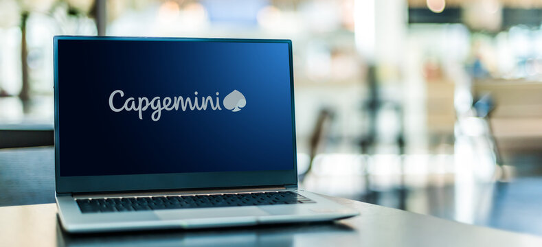 Laptop Computer Displaying Logo Of Capgemini