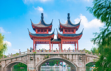 Fototapeta premium Environment of Guhua garden, Fengxian District, Shanghai, China