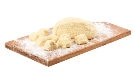kneaded raw dough dumplings