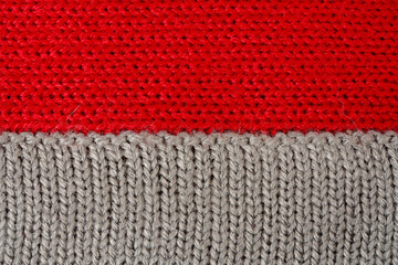 knitting wool gray red