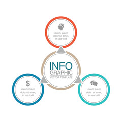Fototapeta premium Vector infographic template, circle with 3 steps or options. Data presentation, business concept design for web, brochure, diagram.