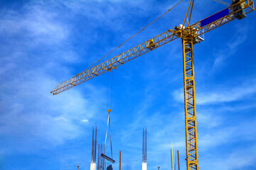 construction site with crane and sky