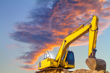 excavator at work in the sky