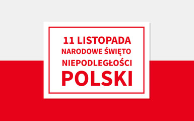 Poland Independence Day lettering in Polish language. Polish holiday celebrate on November 11. Easy to edit vector template for typography poster banner, flyer, shirt, greeting card, postcard, etc