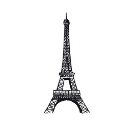 Eiffel tower in Paris. Hand drawn illustrations.