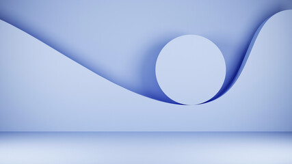 3d circle at the bottom of wave front view