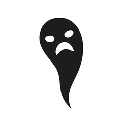 Ghost isolated on white, an element for your Halloween design. Vector illustration, in flat style.