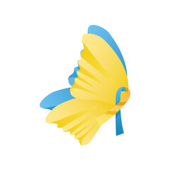 world down syndrome day, paper butterfly with ribbon positive message