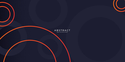 Gradient geometric shape blue black orange background with dynamic circle abstract 
