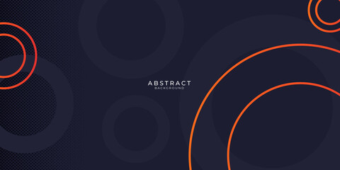 Gradient geometric shape blue black orange background with dynamic circle abstract 